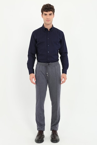 Dufy Erkek Slim Fit Lacivert Örme Pantolon-25448