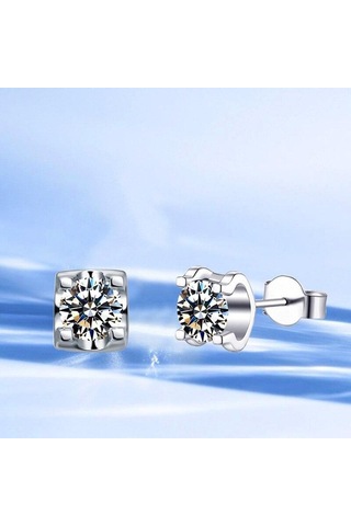 Yeşil Bagueringen Mavi Yeşil Renk Mozanit Küpe 925 Ayar Gümüş 1ct Düzenlendi Elmas Takı Düğün Parti Yıldönümü Hediyesi