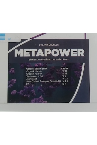 Süpersol Metapower 20 Lt Organik Sıvı Gübre 20 litre