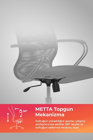 Ergolife Sit 8 Ofis Koltuğu Krom Ayaklı, Tekerlekli, Siyah, Bilgisayar Sandalyesi - 411.58.1.222 Siyah