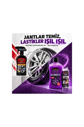 Mor Simli Lastik Parlatıcı Jel Ve Jant Temizleyici Lastik & Jant Bakım Seti