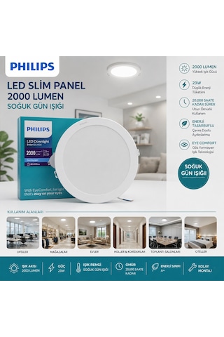 Northcity 23w Yuvarlak Sıva Altı Led Slim Panel 2000 Lumen Açık