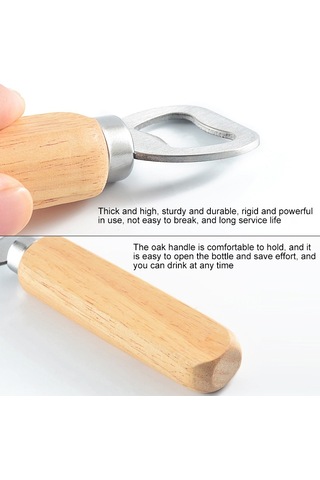 Sones 2 Adet Paslanmaz Çelik Bira Şişe Açacağı Kauçuk Ahşap Saplı Yaratıcı Hediye Soda Şişesi Sürücüsü Diğer