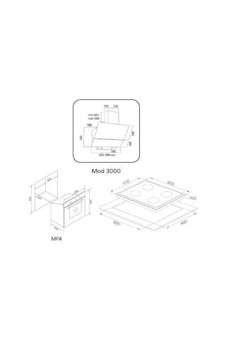 Alveus Kapadokya MFA 614 - Vitro 641 - MOD 3000 Siyah Ankastre Set