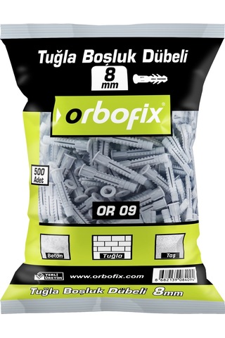 Orbofix Tuğla Boşluk Dübeli 8mm 500 Adet