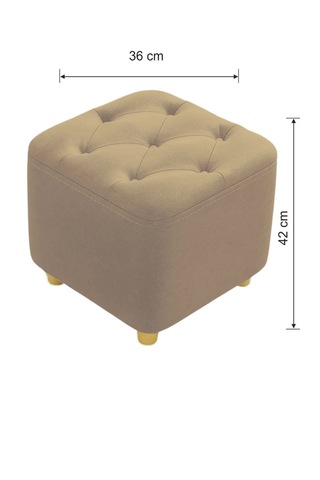 Most Hallow Kapitoneli Kare Puf 08 Kahverengi Kadife Kumaş Evini