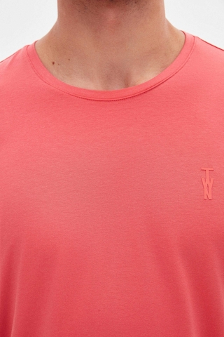 Twn Slim Fit Okyanus Mercanı Düz Kabartma Baskılı T-shirt 4ec148551753m Mr2