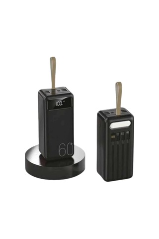 Powerbank 60.000 Mah Taşınabilir Şarj Hızlı El Fenerli Dijital Göstergeli Çok Renkli