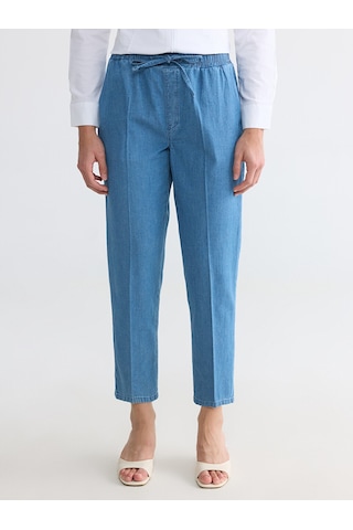 Lcwaıkıkı Classic Mavi Carrot Fit Keten Karışımlı Kadın Jean Pantolon