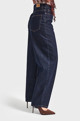 it's basic Kadın İndigo Renk Cindy 7w5-50 Skater Fit Bol Kesim İç Boy 80cm Denim Jean