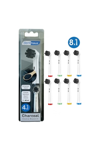 Charcoal - Aktif Karbon Ekstra Beyazlık Oral B Şarjlı Diş Fırçası Yedek Başlığı - 8'li Yedek Başlık
