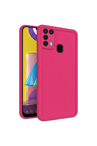 Samsung Galaxy Uyumlu M31 / M21s / F41 Kılıf Kamera Çıkıntılı Mat Silikon Telefon Kılıfı-54147
