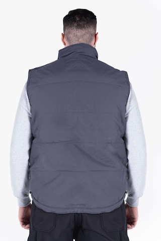 Elyaf Dolgulu Dik Yakalı Yelek Gri