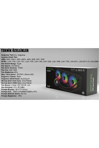 Inca Iss-03xn 3x120 360 Argb Kumandalı Am5+1700p Cpu Sıvı Soğutma Intel Lga 1200-115x-2011 Kdo