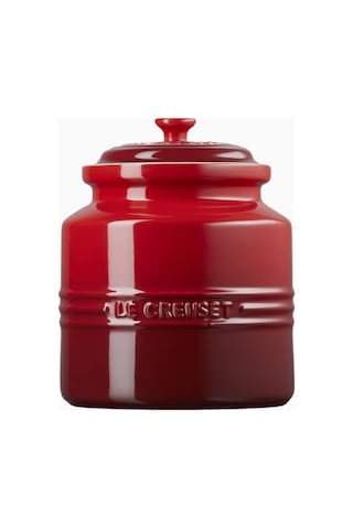 Le Creuset Lüks Tasarım Kapaklı Büyük Seramik Kurabiye Kutusu Saklama Kapları Kırmızı 1
