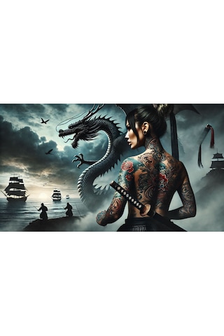 Ti-play Shogun Woman 60x90cm Modern Samuray Pvc Çerçevesiz Tablo