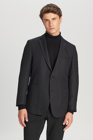 AC&Co / Altınyıldız Classics Erkek Sıyah Slim Fit Dar Kesim Mono Yaka Torba Cepli Blazer Ceket Siyah