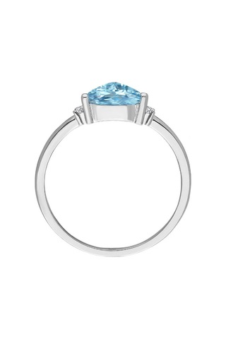 Sirius Pırlanta Ve Üçgen Kesim Sky Blue Topaz Taşlı Yüzük 0831R00