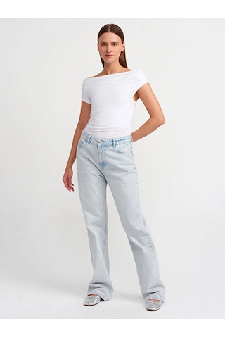 Ollacollection Asimetrik Yaka Top-beyaz