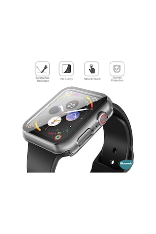 Microsonic Apple Uyumlu Watch SE 2022 40mm Kılıf Clear Premium Slim WatchBand