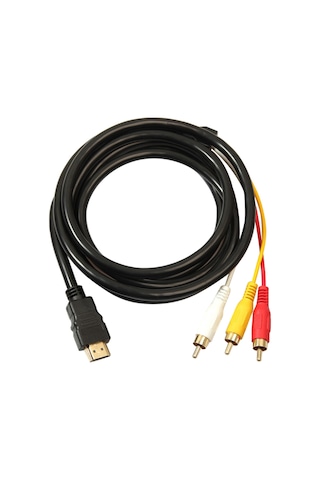 Springsun Hdmı'den 3 Rca'ya Sinyal Aktarım Kablosu, 1.5 Metre Uzunluk, 1080p Desteği, Siyah Kod Çözme Olmadan
