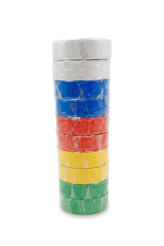 Mc Mina Carin 10'lu Set Pvc İzole Elektrik Bandı Renkli