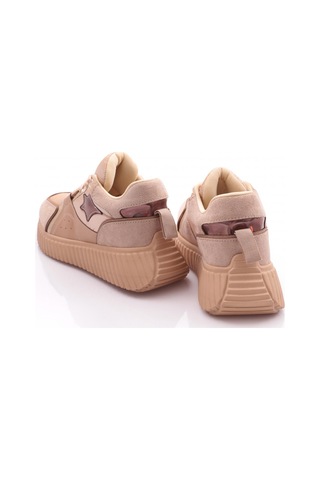 Dgn M555 Kadin Yani Yildiz Desenli Spor Ayakkabi M555-2030-R0152 Bej