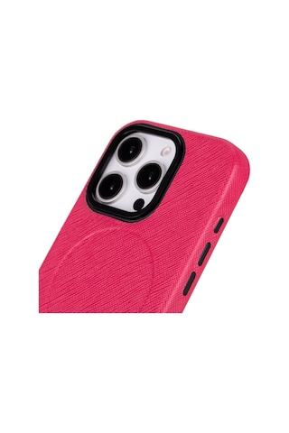 Apple Uyumlu iPhone 16 Pro Max , Hakiki Deri, El Yapımı Kılıf, Pembe Siyah