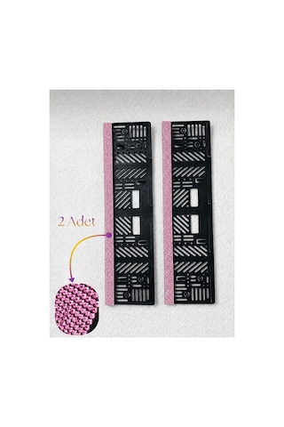 Taşlı Plakalık Oto Plaka Toz Pembe Taşlı 2 Adet
