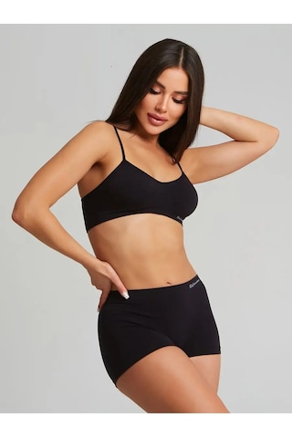 Mistirik Moncorno Model Iz Yapmayan Sıkılaştırıcı Comfort Seamless Spor Boxer Siyah Renk Siyah