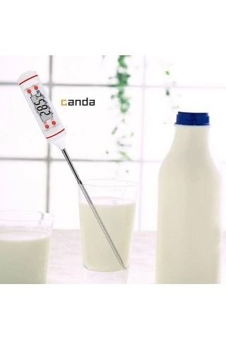 Tp101 Dijital Ekranlı Saplamalı Kalem Tip Yemek Gıda Termometresi Siyah