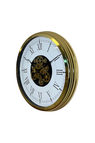 Luxury Gold 60 Cm Çarklı Duvar Saati