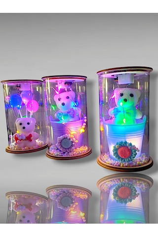 Led Işıklı Sevgililer Günü Cam Aşk Fanusu Orta Boy-pil Hediyeli