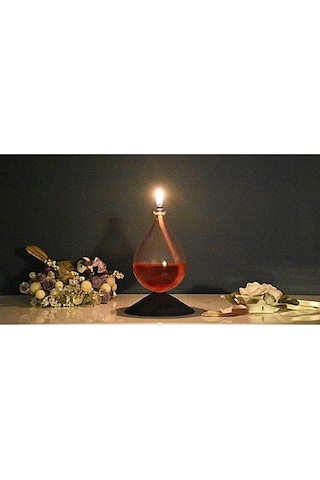 2 Adet Kırmızı Kandil Yağı Kokusuz Dumansız Iç Mekan Gaz Lambası