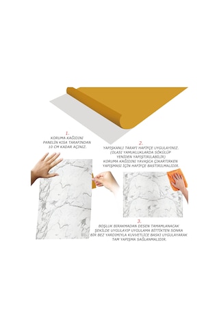 Tink Kendinden Yapışkanlı Gri Çizgili Desenli Pvc Panel 41x62 Cm