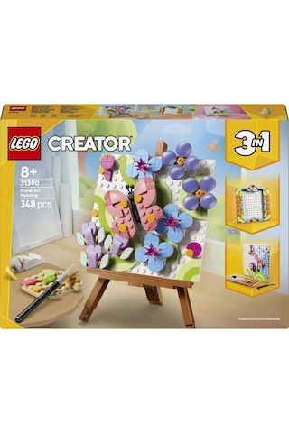 LEGO® Creator 3’ü 1 arada Çiçekli Tablo 31390 - 8+ Yaş için Çerçeve veya Palet ve Resim Olabilen Oyuncak Yapım Seti (348 Parça)