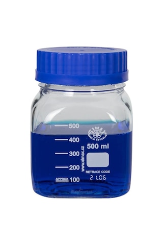 Simax Kare Otoklav Cam Şişe Geniş Ağız 500ml Kapaklı Şişe