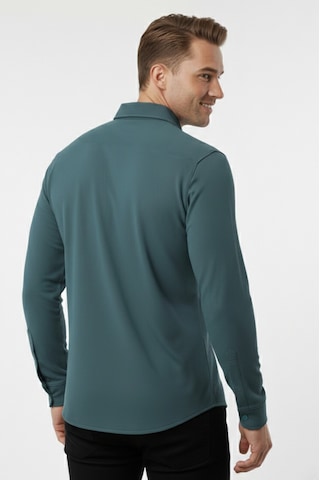 Deepsea Yeşil Slim Fit Örme Kumaş Likralı Erkek Gömlek Nefes Alan Esnek Ve Modern Tasarım 2602604 Yeşil