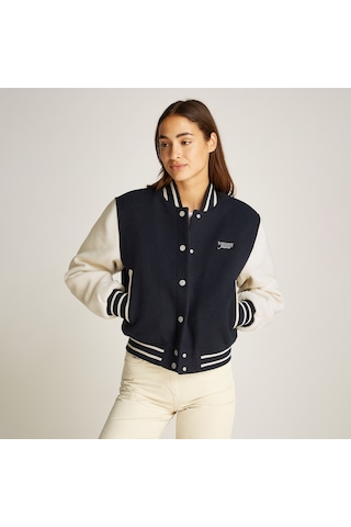 Tommy Hilfiger Tjw Wool Varsity Ext Kadın Mavi Ceket 026 Dw0dw19320 Lacivert