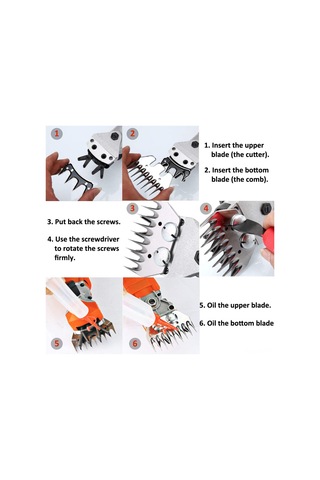 Ximistore9 Yüksek Karbon Çelik Kuru Kumaş Kesici 13 Dişli 7mm Aralıklı Koyun Kırkama Bıçağı Seti 2 Adet