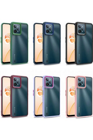 Zore Realme C31 Kılıf Msra Flora Kapak - Siyah Siyah