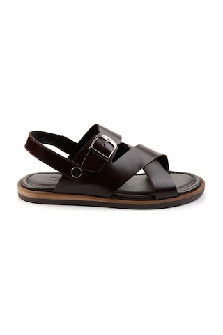 Kahve Hakiki Deri Erkek Sandalet E05433071014