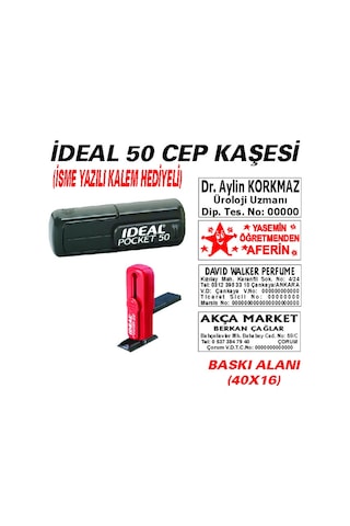 İdeal 50 Cep - Firma - Ofis - Şirket - Doktor - Avukat Kaşesi N11.23759