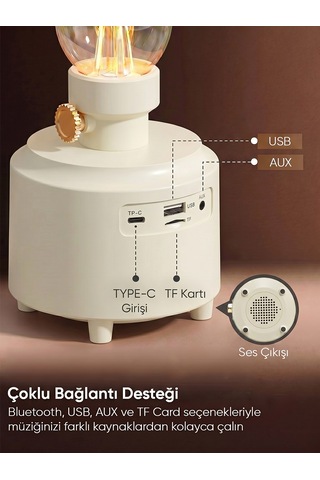 Mikado Md-1 Lüxound 1800mah 5w Beyaz Bluetooth-aux-usb-tf Card Destekli Işıklı Speaker