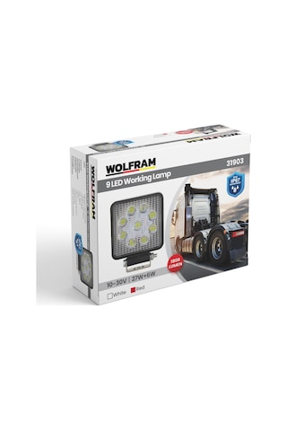 Wolfram 31903 12v-24v Çalışma Lambası 9led Kare