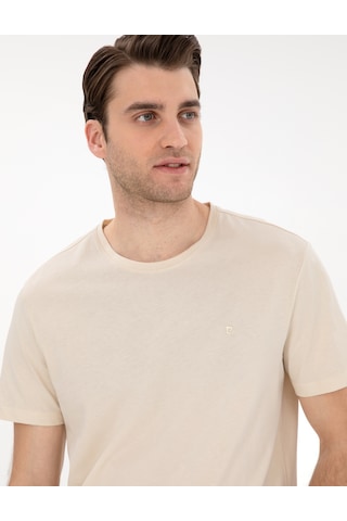Pierre Cardin Erkek Bej Tişört Basic 50306980-vr011 Bej