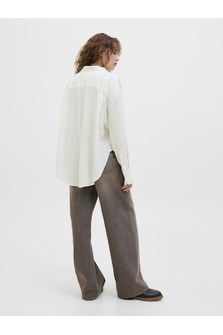 Jack & Jones Kadın Keten Karışımlı Gömlek - Jamie - 12269668 Blanc De Blanc