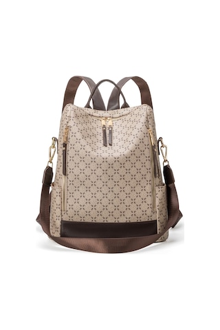 Arion G71 2'si 1 Arada Kadın Omuz ve Sırt Çantası Bej - Kahverengi