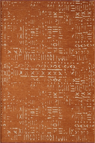 Mikasa Mks01t Turuncu Dekoratif Şönil Kilim İskandinav Desen Yıkanabilir Yumuşak Kaymaz Taban Halı Truncu