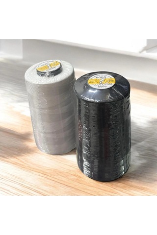 Marka 120 No 5000 Mt Siyah Ve Beyaz Polyester Dikiş Ipliği 2 Adet